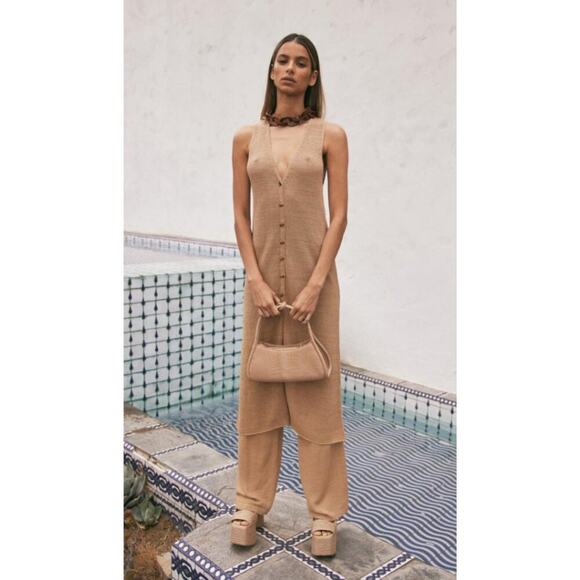 Cult Gaia Knits Holly Knit Cardigan Light Camel NWT Small - Picture 9 of 9